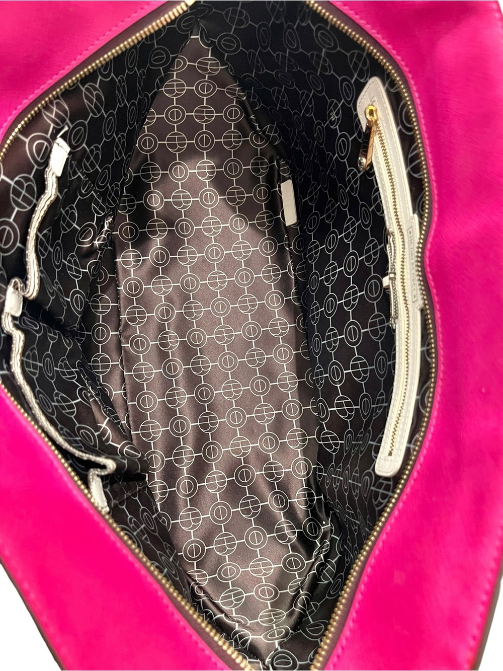 Henri Bendel West 57th Wine/Pink Saffiano Leather Tote & Matching Wallet NWOT - Picture 13 of 14